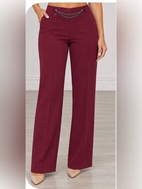 Soho Women's Maroon Straight-Leg Pants